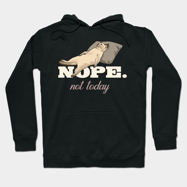 Nope Not Today Lazy Cat On Couch Hoodie by okpinsArtDesign